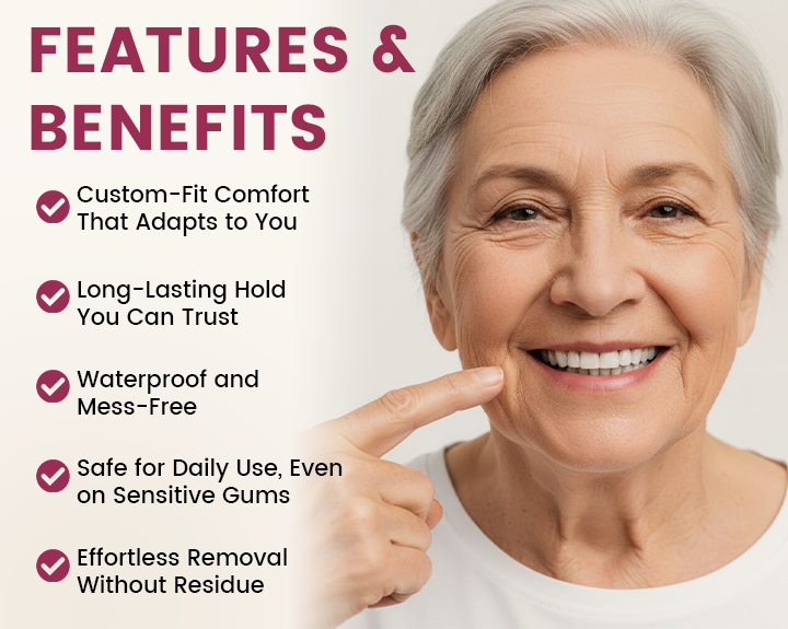 DentLock® UltraBond Premium Denture Adhesive 🔥 FDA Certified (Clinically Proven 4-Day Hold for Secure, Comfortable & Zinc-Free Denture Fit 🦷)