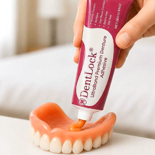 DentLock® UltraBond Premium Denture Adhesive 🔥 FDA Certified (Clinically Proven 4-Day Hold for Secure, Comfortable & Zinc-Free Denture Fit 🦷)