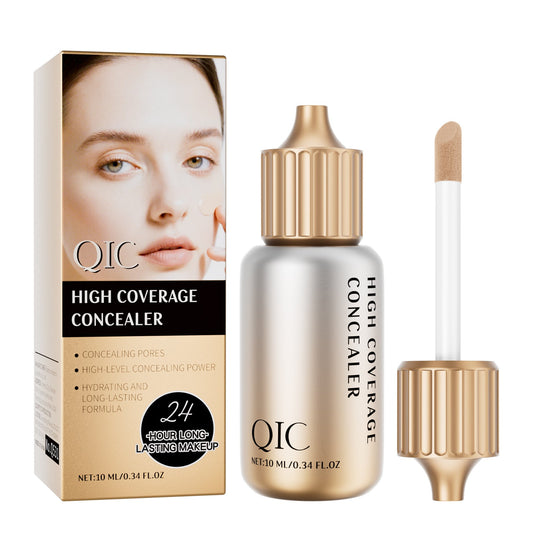 QIC High-Coverage Waterproof Concealer – 24-Hour Wear, 24 Shades