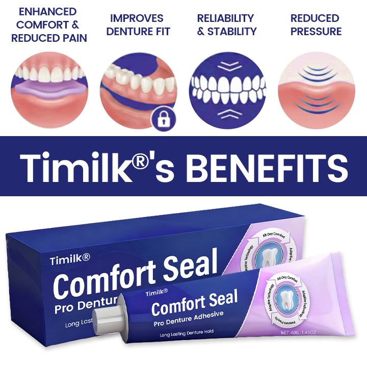 LIMITED SPECIAL OFFER 🔥 Timilk® Comfort Seal Pro Denture Adhesive🦷💜