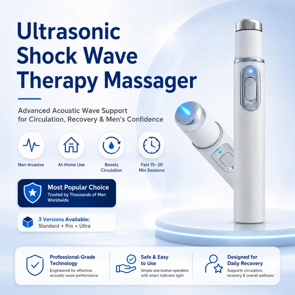Ultrasonic Shock WaveTherapy Massager--Restore Circulation.Relieve Deep Pain.Rebuild Male Confidence.
