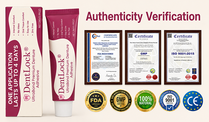 DentLock® UltraBond Premium Denture Adhesive 🔥 FDA Certified (Clinically Proven 4-Day Hold for Secure, Comfortable & Zinc-Free Denture Fit 🦷)