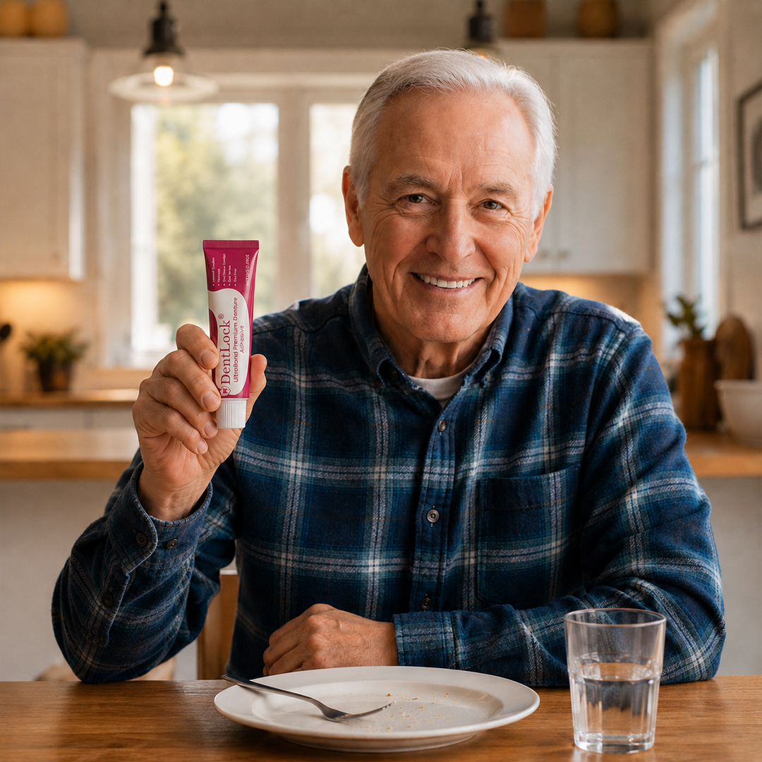 DentLock® UltraBond Premium Denture Adhesive 🔥 FDA Certified (Clinically Proven 4-Day Hold for Secure, Comfortable & Zinc-Free Denture Fit 🦷)