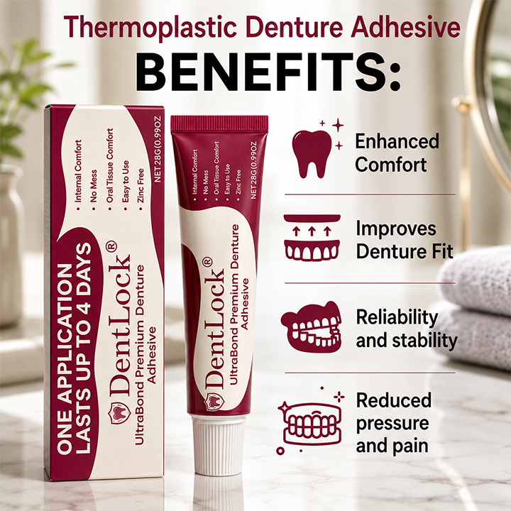 DentLock® UltraBond Premium Denture Adhesive 🔥 FDA Certified (Clinically Proven 4-Day Hold for Secure, Comfortable & Zinc-Free Denture Fit 🦷)
